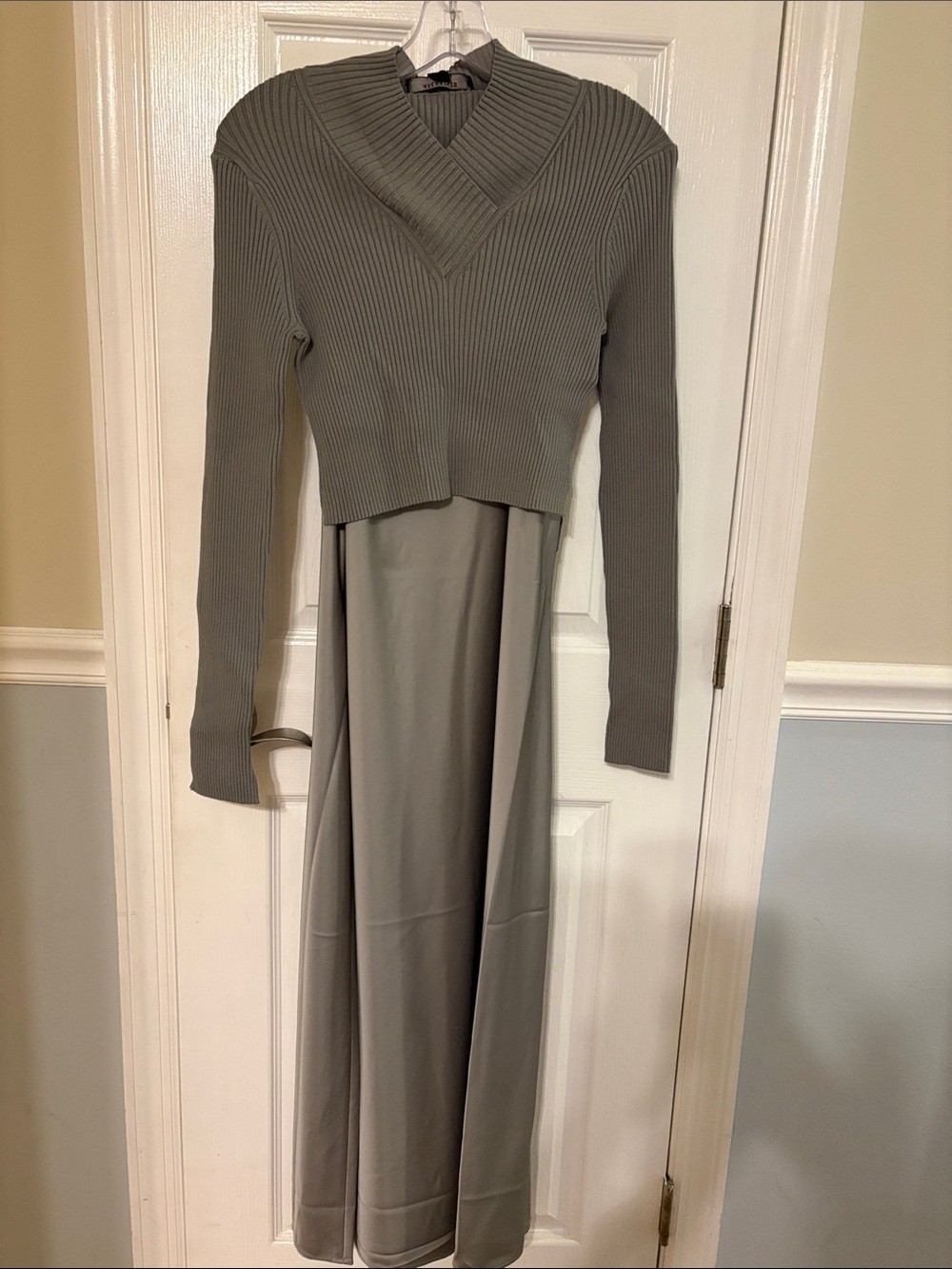 All Saints NWT l Gray Two-Piece Knit Top and Maxi dress Set
